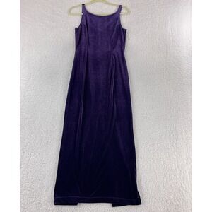 Scott McClintock Petites Long Velvet Dress Womens Size 6 Purple Sleeveless VTG